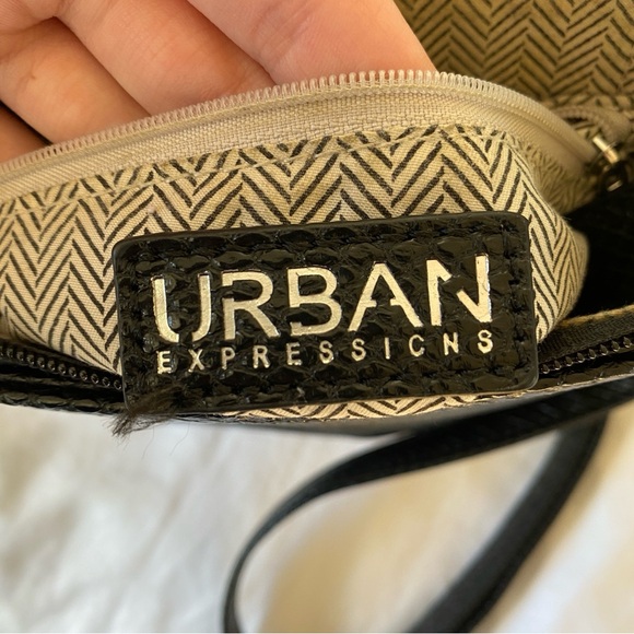 Urban Expressions Black Faux Crocodile Leather Mini Backpack - Picture 6 of 7